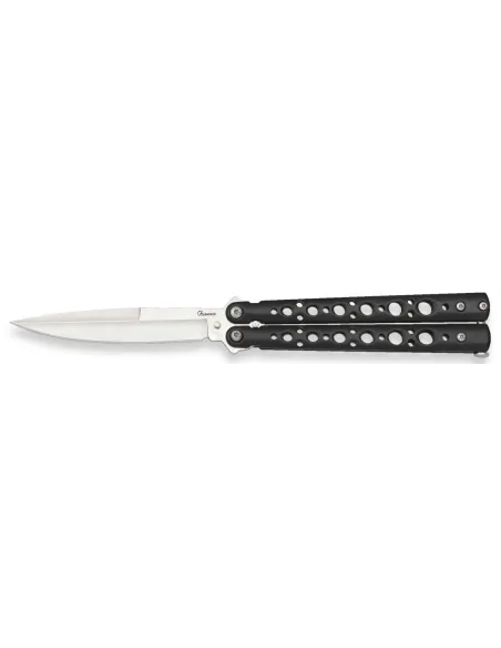 NAVAJA MARIPOSA ALBAINOX NEGRO/HOJA PLATA 02213