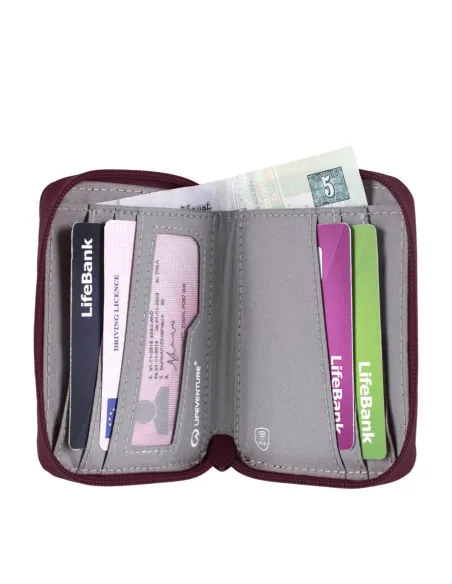 CARTERA CON MONEDERO LIFEVENTURE RFID CIRUELA
