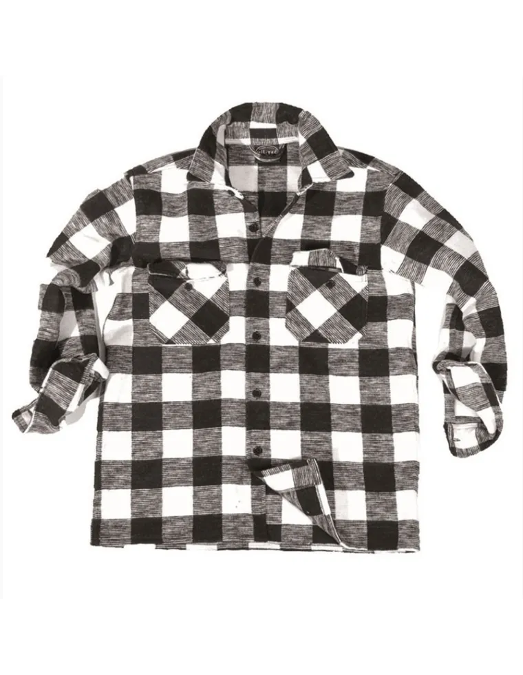 CAMISA CUADROS BLANCO/NEGRO M