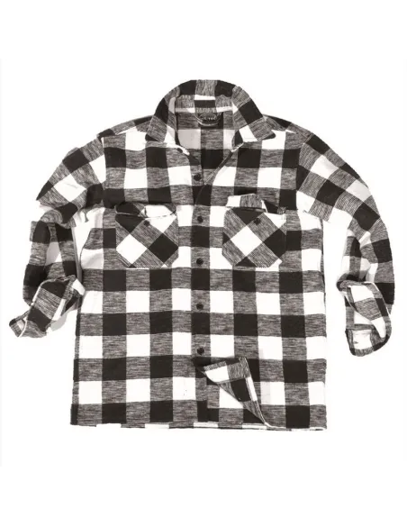 CAMISA CUADROS BLANCO/NEGRO XL