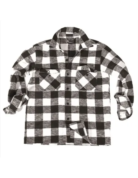 CAMISA CUADROS BLANCO/NEGRO XXXL