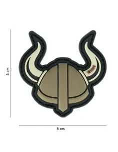 PARCHE PVC VIKING HELMET MARRON