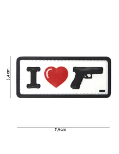 PARCHE PVC I LOVE MY SIDEARM BLANCO