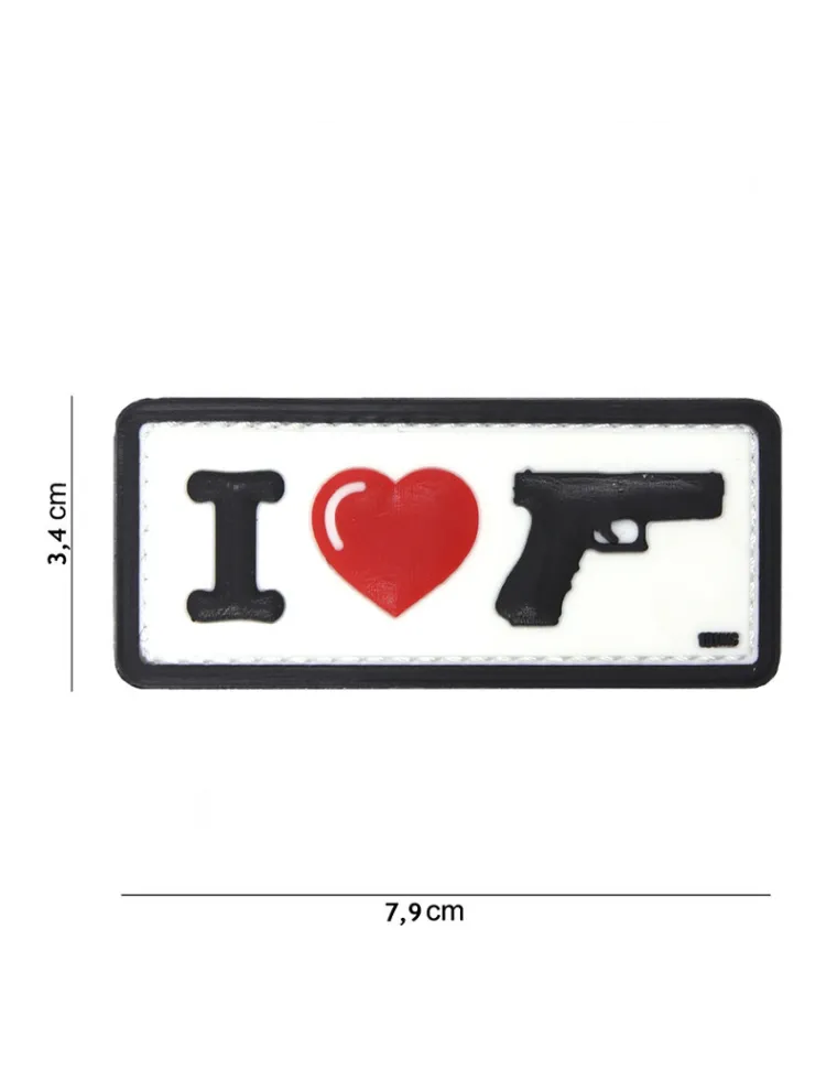 PARCHE PVC I LOVE MY SIDEARM BLANCO