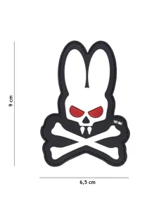 PARCHE PVC CALAVERA CONEJO BUNNY BLANCO