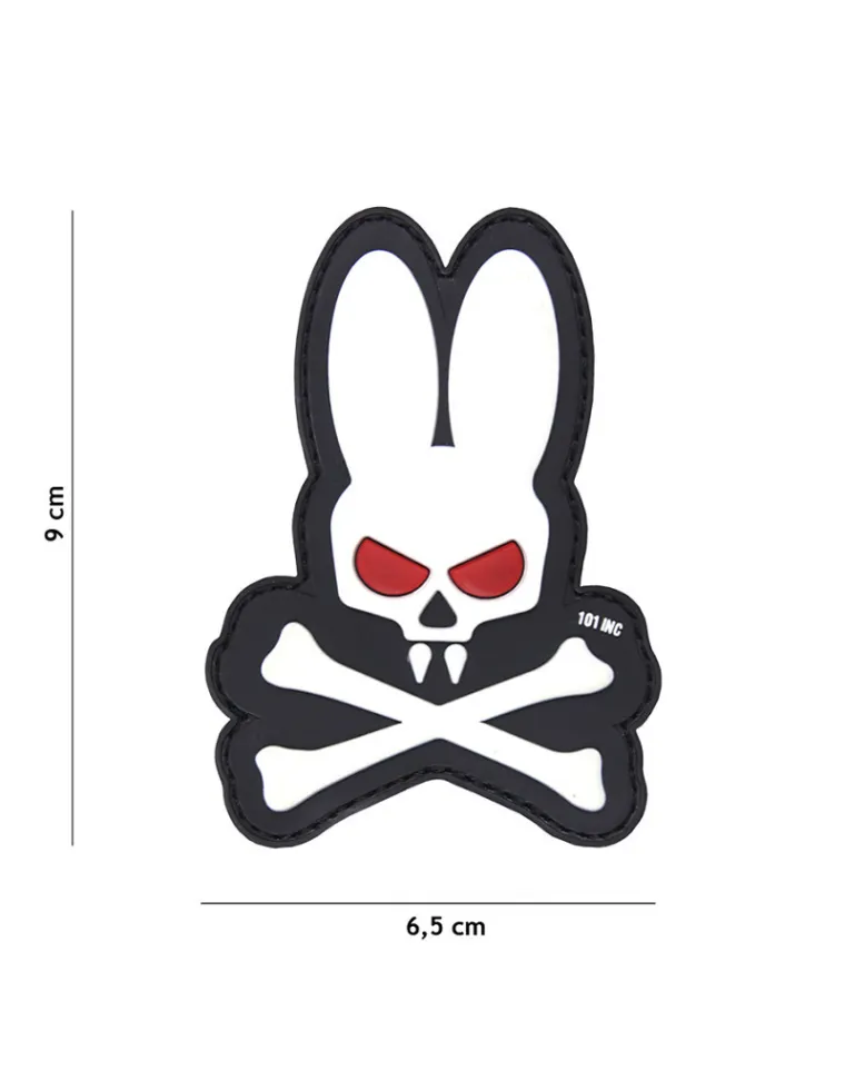 PARCHE PVC CALAVERA CONEJO BUNNY BLANCO