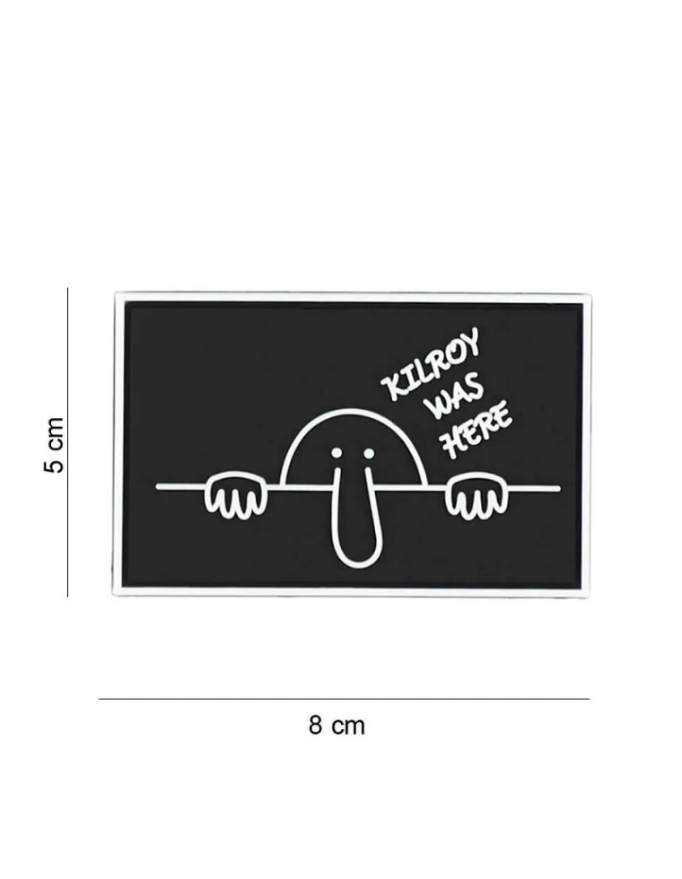 PARCHE PVC KILROY WAS HERE NEGRO