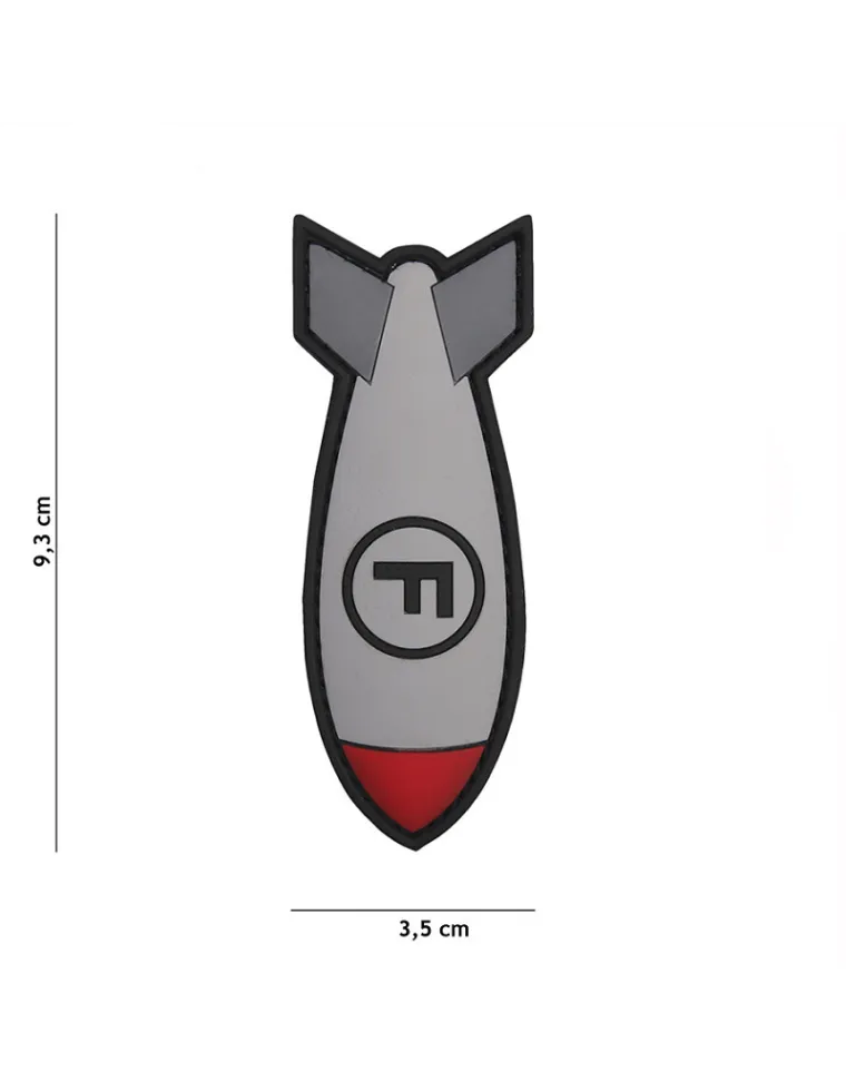 PARCHE 3D BOMBA F BLANCO 11117