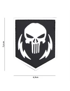PARCHE PVC PUNISHER THUNDER STROKES BLANCO