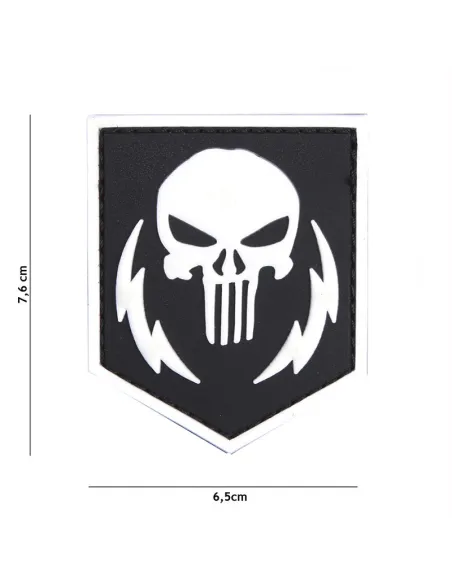 PARCHE PVC PUNISHER THUNDER STROKES BLANCO