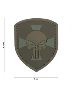 PARCHE PVC SHIELD PUNISHER CRUZ MARRON