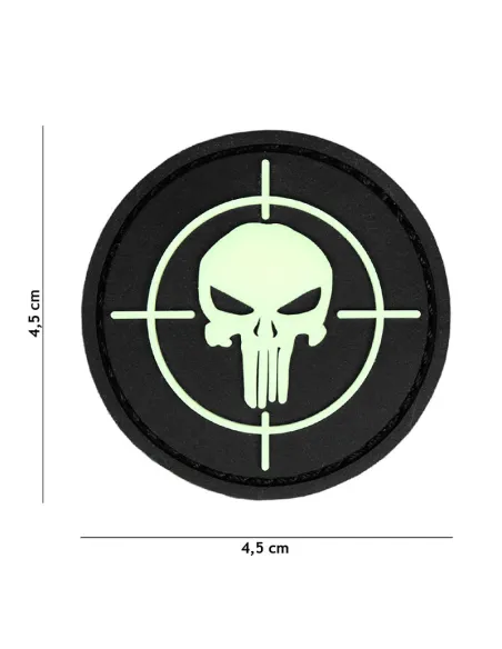 PARCHE PVC PUNISHER NEGRO REFRECTANTE