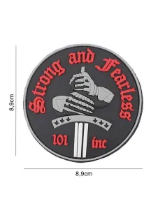 PARCHE PVC STRONG AND FEARLESS - ROJO