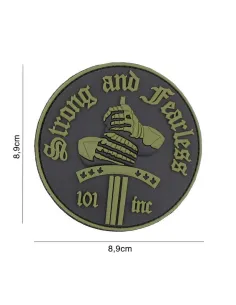 PARCHE PVC STRONG AND FEARLESS - VERDE