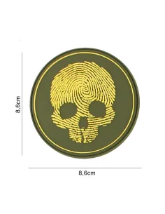 PARCHE PVC HUELLA DACTILAR CALAVERA AMARILLO