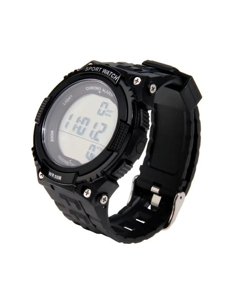RELOJ TACTICO CON PODOMETRO NEGRO DELTA TACTICS
