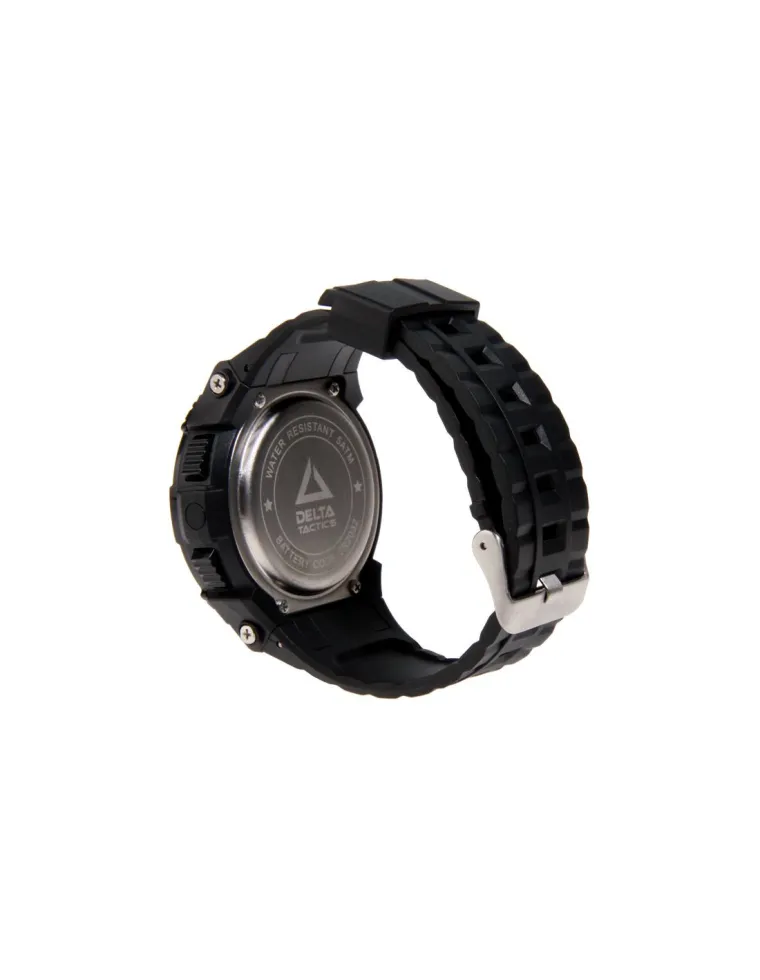 RELOJ TACTICO CON PODOMETRO NEGRO DELTA TACTICS