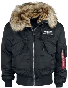 CAZADORA ALPHA IND. 45P HOODED NEGRA