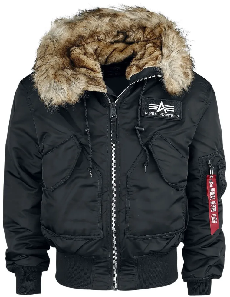 CAZADORA ALPHA IND. 45P HOODED NEGRA