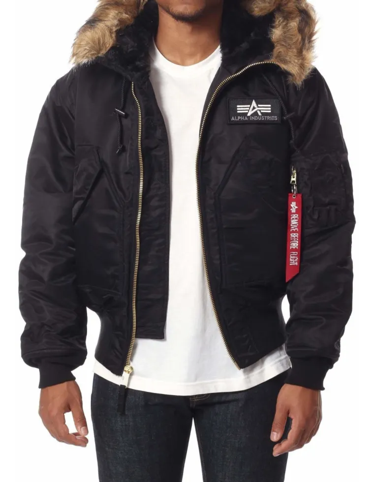 CAZADORA ALPHA IND. 45P HOODED NEGRA XXL