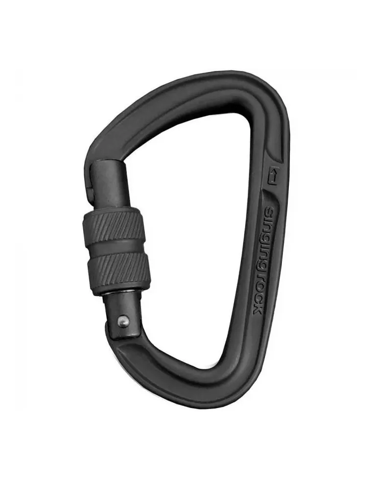 MOSQUETON SINGING ROCK CON SEGURO NEGRO