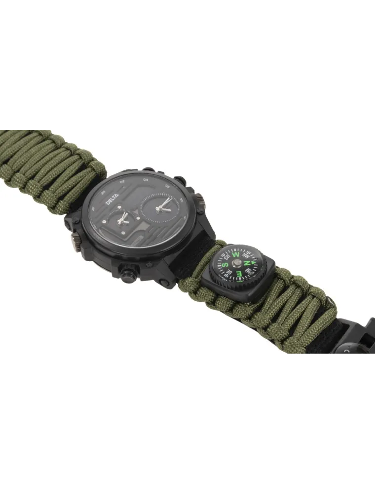 RELOJ TACTICO ARMY NYLON VERDE  DELTA TACTICS