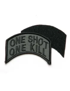 PARCHE BORDADO ONE SHOT ONE KILL VERDE VELCRO