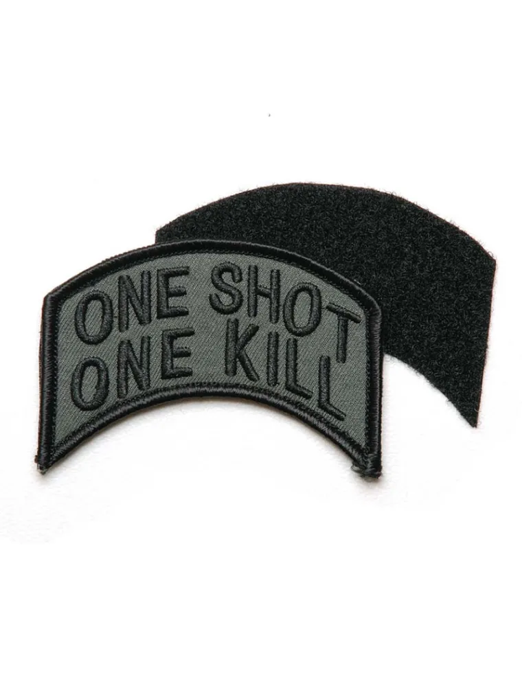 PARCHE BORDADO ONE SHOT ONE KILL VERDE VELCRO
