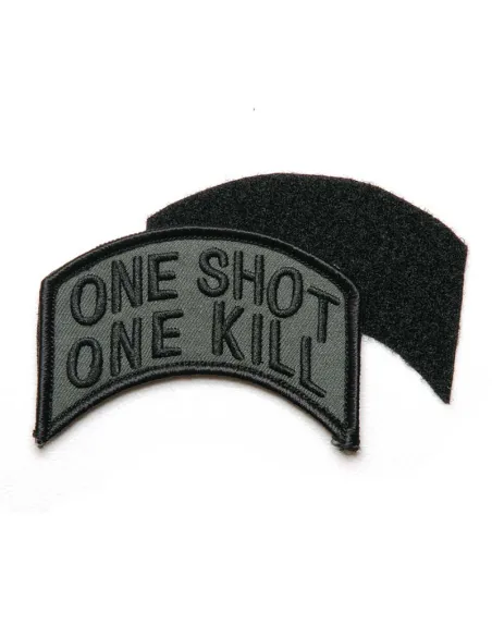 PARCHE BORDADO ONE SHOT ONE KILL VERDE VELCRO