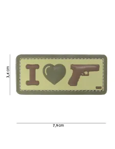 PARCHE PVC I LOVE MY SIDEARM COYOTE