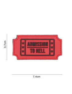 PARCHE PVC ADMISSION TO HELL ROJO