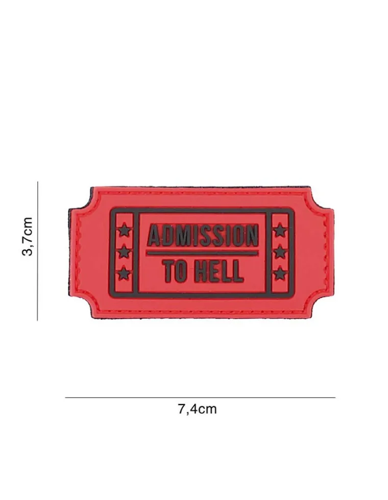 PARCHE PVC ADMISSION TO HELL ROJO