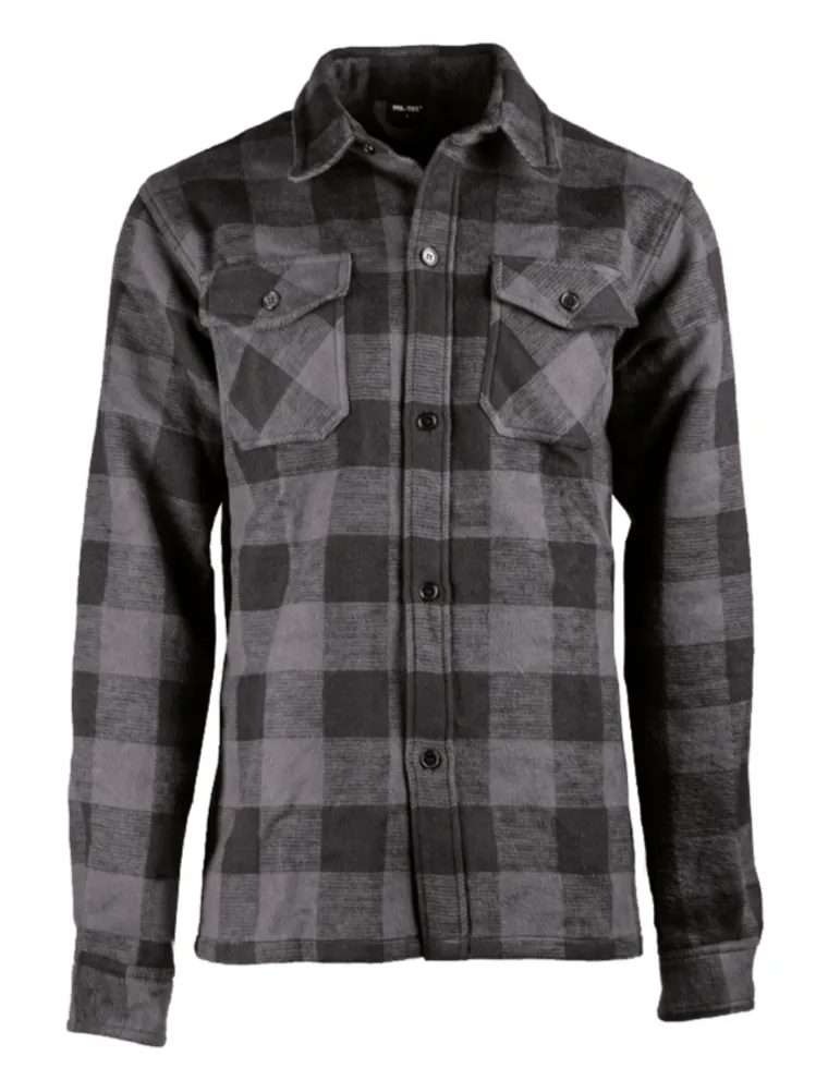 CAMISA CUADROS GRIS/NEGRO 
