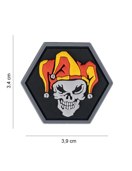 PARCHE PVC HEXAGON SKULL JOCKER 8055