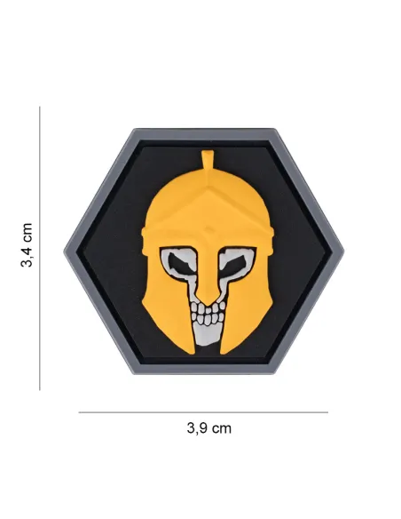 PARCHE PVC HEXAGON SKULL SPARTAN 8056