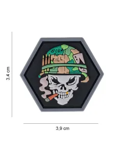 PARCHE PVC HEXAGON SKULL VIETNAM 8058