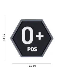 PARCHE PVC HEXAGON GRUPO SANGUINEO O POS 8063