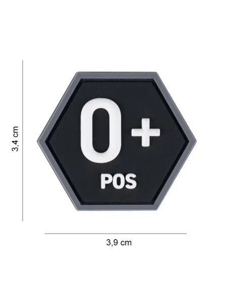 PARCHE PVC HEXAGON GRUPO SANGUINEO O POS 8063