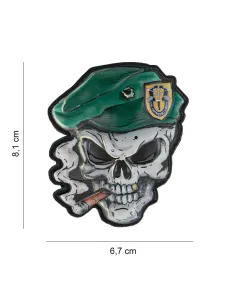 PARCHE PVC SKULL GREEN BERET 8037