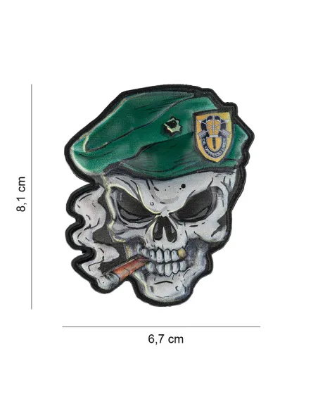PARCHE PVC SKULL GREEN BERET 8037