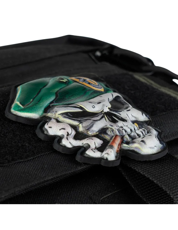 PARCHE PVC SKULL GREEN BERET 8037