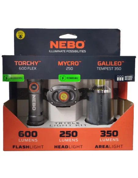 TRIPLE PACK NEBO Mycro250+Galileo350+Torchy 600 Flex