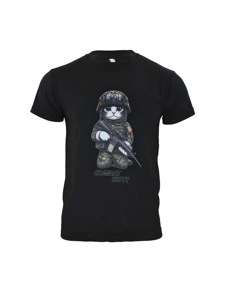 CAMISETA IMMORTAL COMBAT KITTY NEGRA