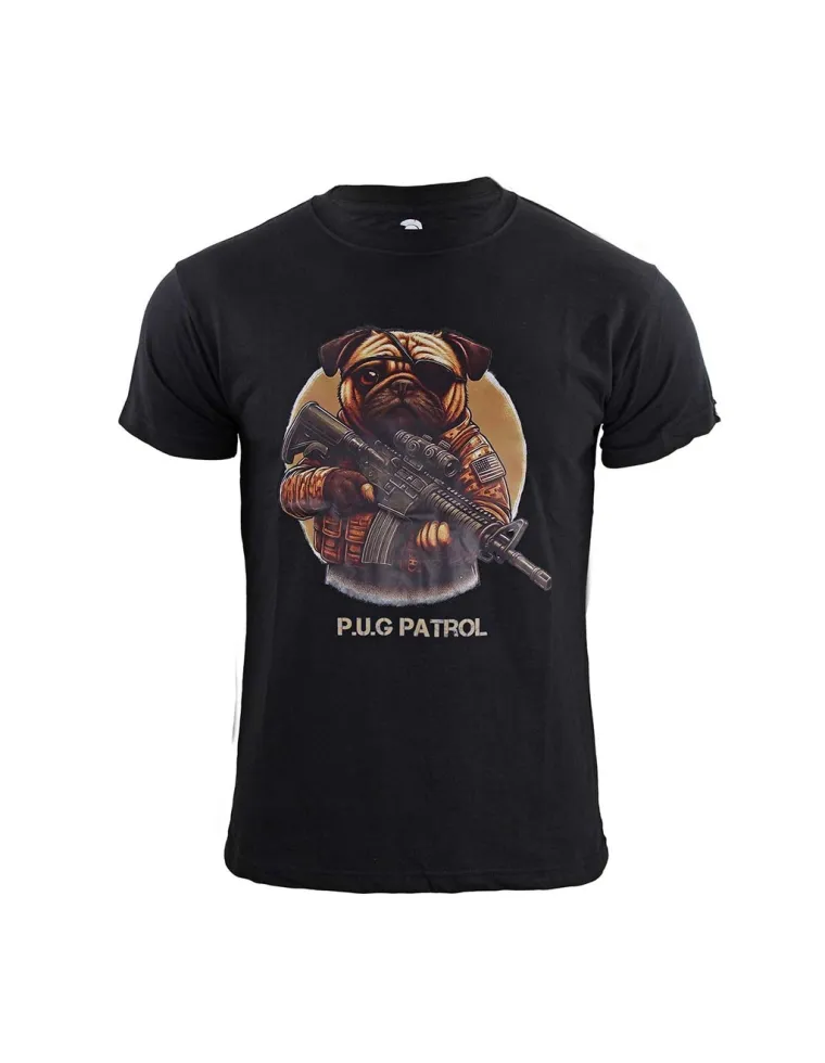 CAMISETA IMMORTAL PUG PATROL NEGRA