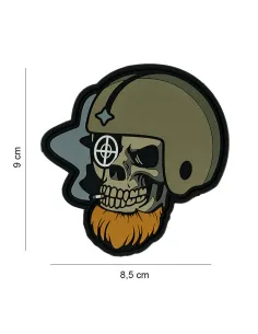 PARCHE PVC BEARDED SKULL PILOT 6116