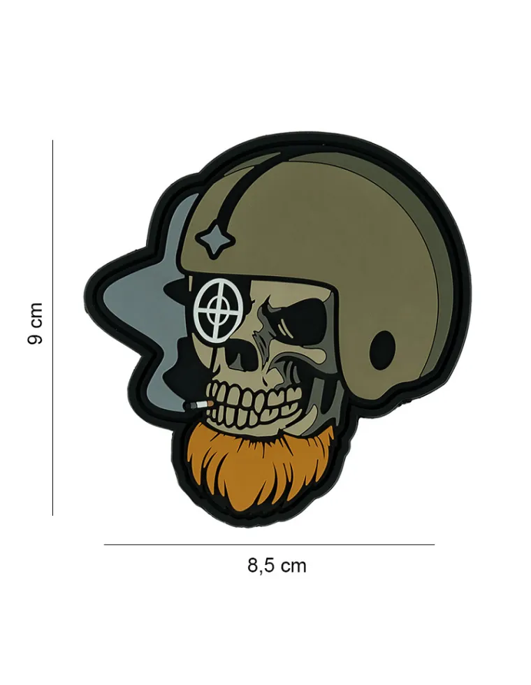 PARCHE PVC BEARDED SKULL PILOT 6116