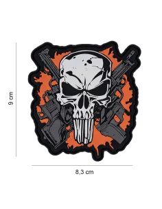 PARCHE PVC PUNISH SKULL CROSSED GUNS 6119