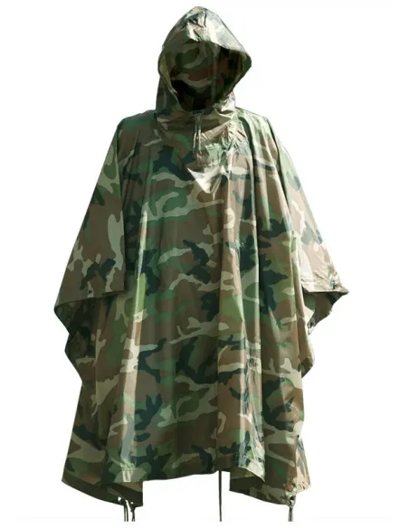 PONCHO RIPSTOP WOODLAND MILT