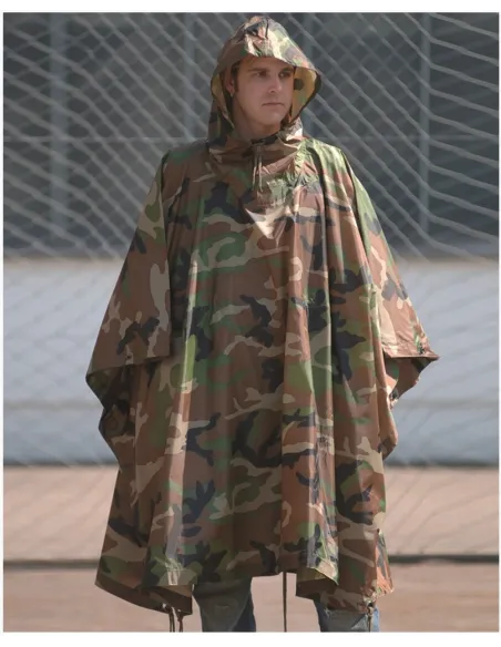 PONCHO RIPSTOP WOODLAND MILT