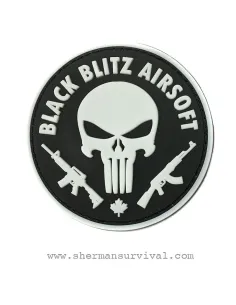 PARCHE PVC PUNISHER BLACK BLITZ G002-040-WHITE